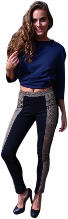 Skinny Pants by Anze Creations – Black and Gray Pants – Slim Leg Pants | Womens Fashion Clothing - Small