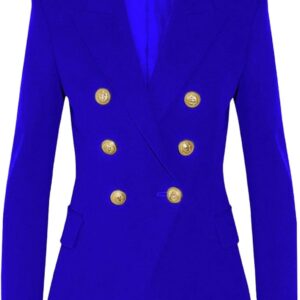 Solid Slimming Fashion suit jacket for Women Lapel Long Sleeves Patchwork Double Breasted Coat Female Clothing