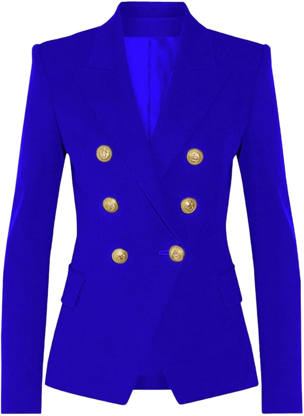 Solid Slimming Fashion suit jacket for Women Lapel Long Sleeves Patchwork Double Breasted Coat Female Clothing