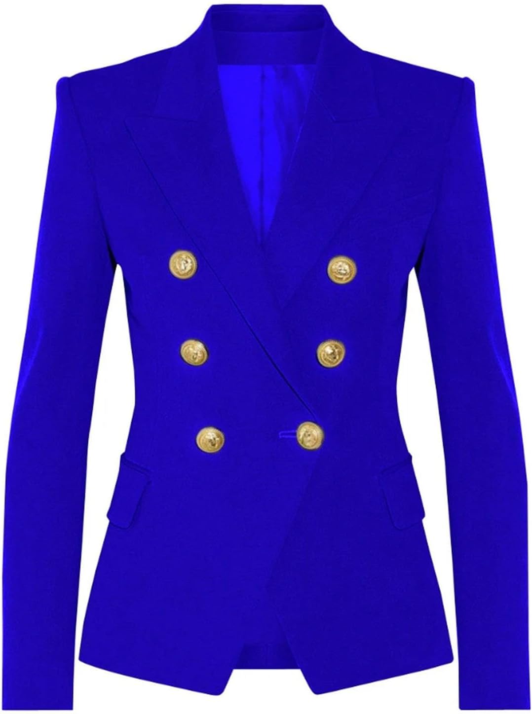 Solid Slimming Fashion suit jacket for Women Lapel Long Sleeves Patchwork Double Breasted Coat Female Clothing - Image 4