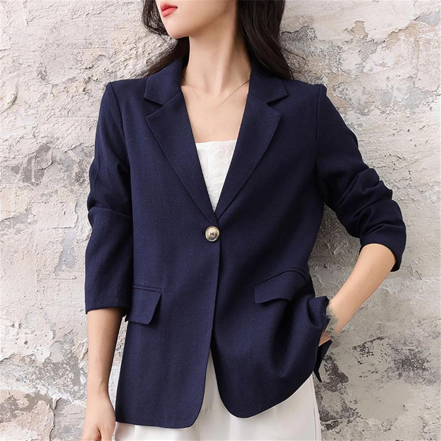 Spring Women's Blazer Single Button Long Sleeve Casual Thin Soft Fashion Women's Clothing - Image 6