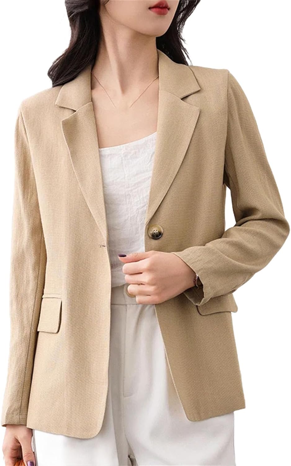 Spring Women's Blazer Single Button Long Sleeve Casual Thin Soft Fashion Women's Clothing