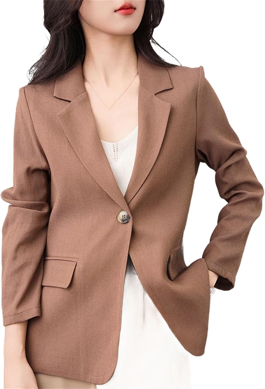 Spring Women's Blazer Single Button Long Sleeve Casual Thin Soft Fashion Women's Clothing