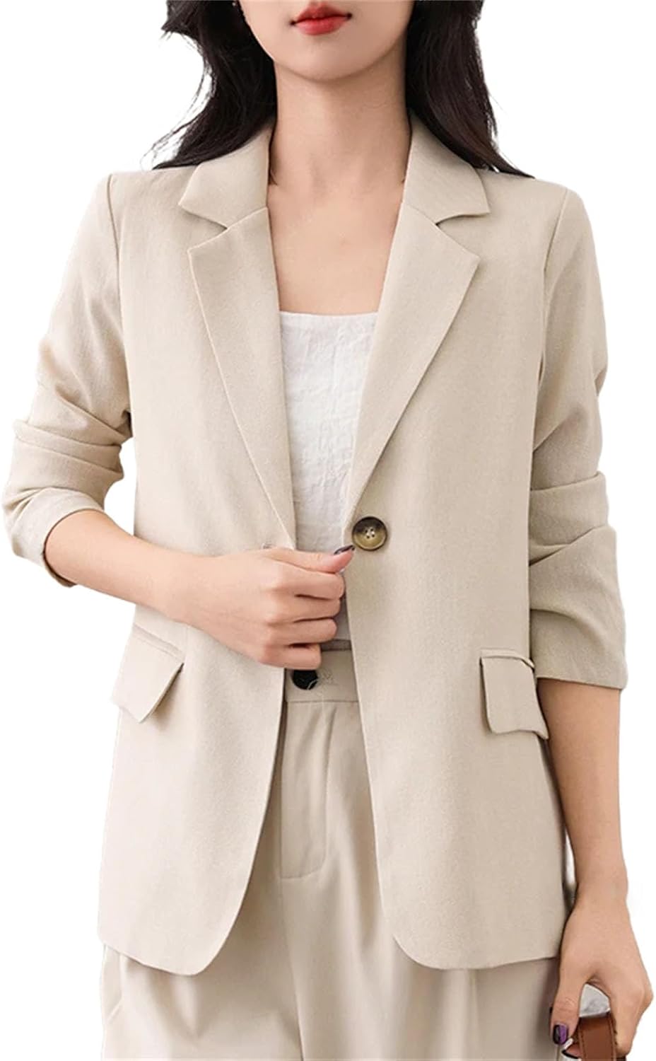 Spring Women's Blazer Single Button Long Sleeve Casual Thin Soft Fashion Women's Clothing