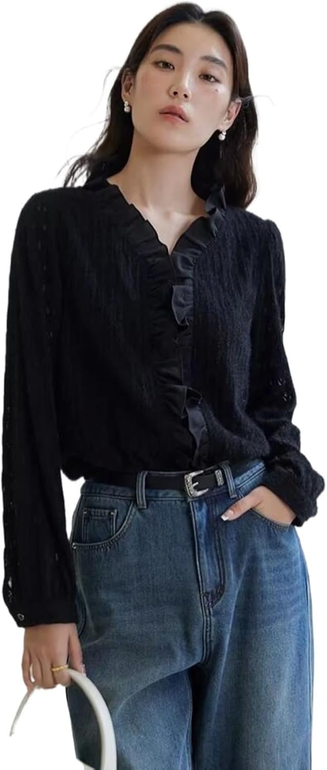 Sweet Style Winter Clothes V-Neck Bottoming Shirt for Women - Image 6