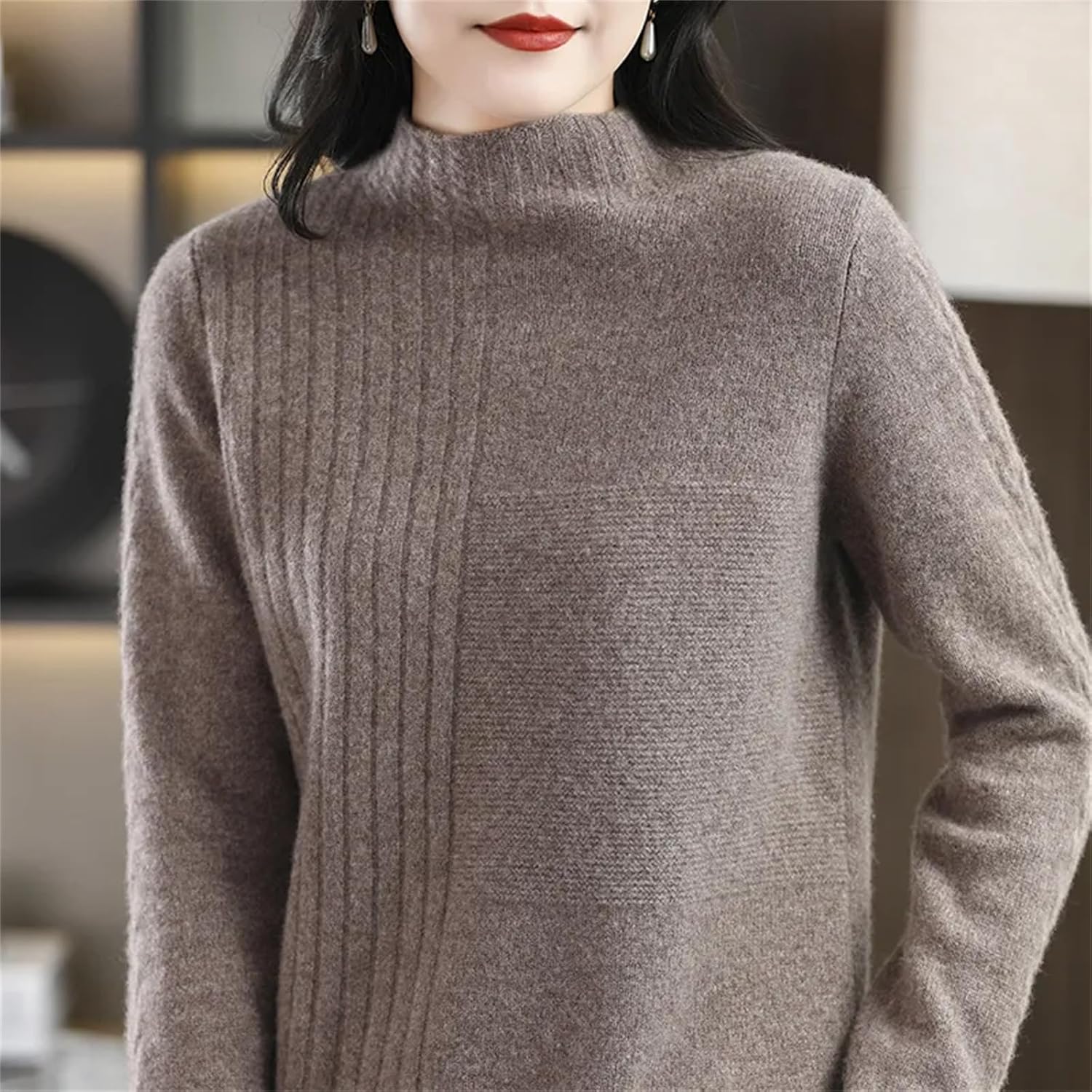 Turtleneck Women's Thick Sweater 100% Merino Wool Winter Cashmere Clothes Knitted Pullover Fashion Sweater Tops - Image 4