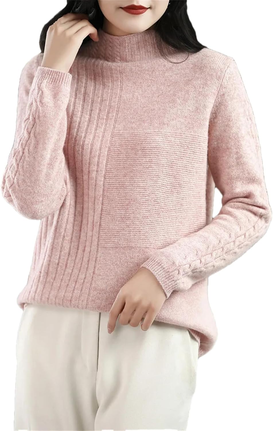 Turtleneck Women's Thick Sweater 100% Merino Wool Winter Cashmere Clothes Knitted Pullover Fashion Sweater Tops