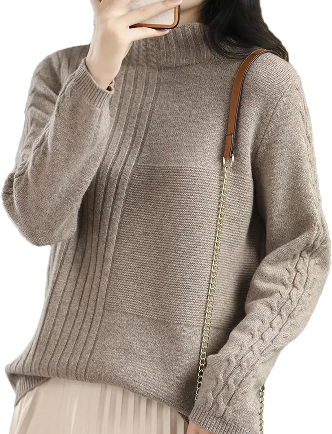 Turtleneck Women's Thick Sweater 100% Merino Wool Winter Cashmere Clothes Knitted Pullover Fashion Sweater Tops - Image 6