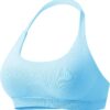 VOYJOY Women Workout Impact Bras Medium Low Support Halter Sports Bras Seamless Open Back Gym Padded Yoga Crop Top