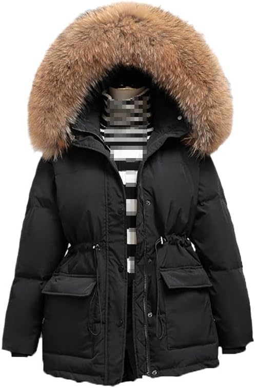 White Duck Down Coat Winter Women Fashion Hooded Collar Thicken Warm Feather Clothing Female Parka Overcoat - Image 6