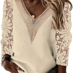 WINSUNNY Autumn Vneck Office Lady Spring Fashion Long Sleeve Chiffon Casual Clothes