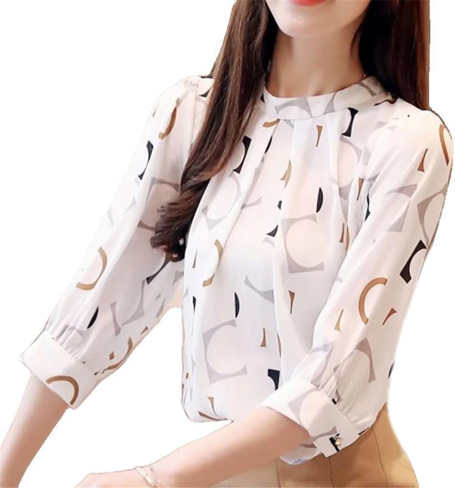 WINSUNNY Summer Chiffon White Fashion Clothing Casual Blouses Office Shirts Ladies