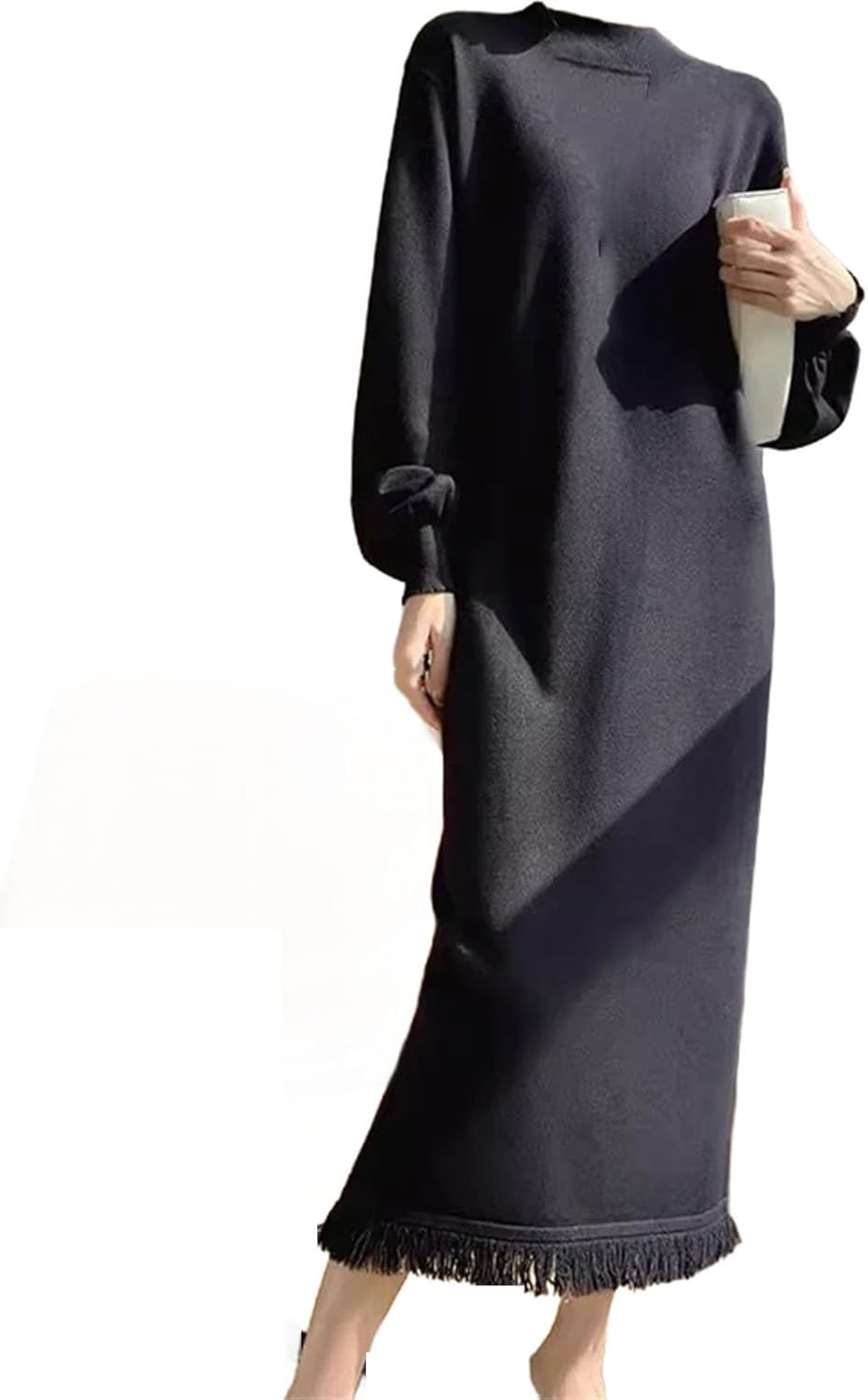 Winter Knitted Dress Solid Casual Elegant Soft Comfortable Warm Vestidos Women Clothing Fashion Sweater Dresses - Image 8