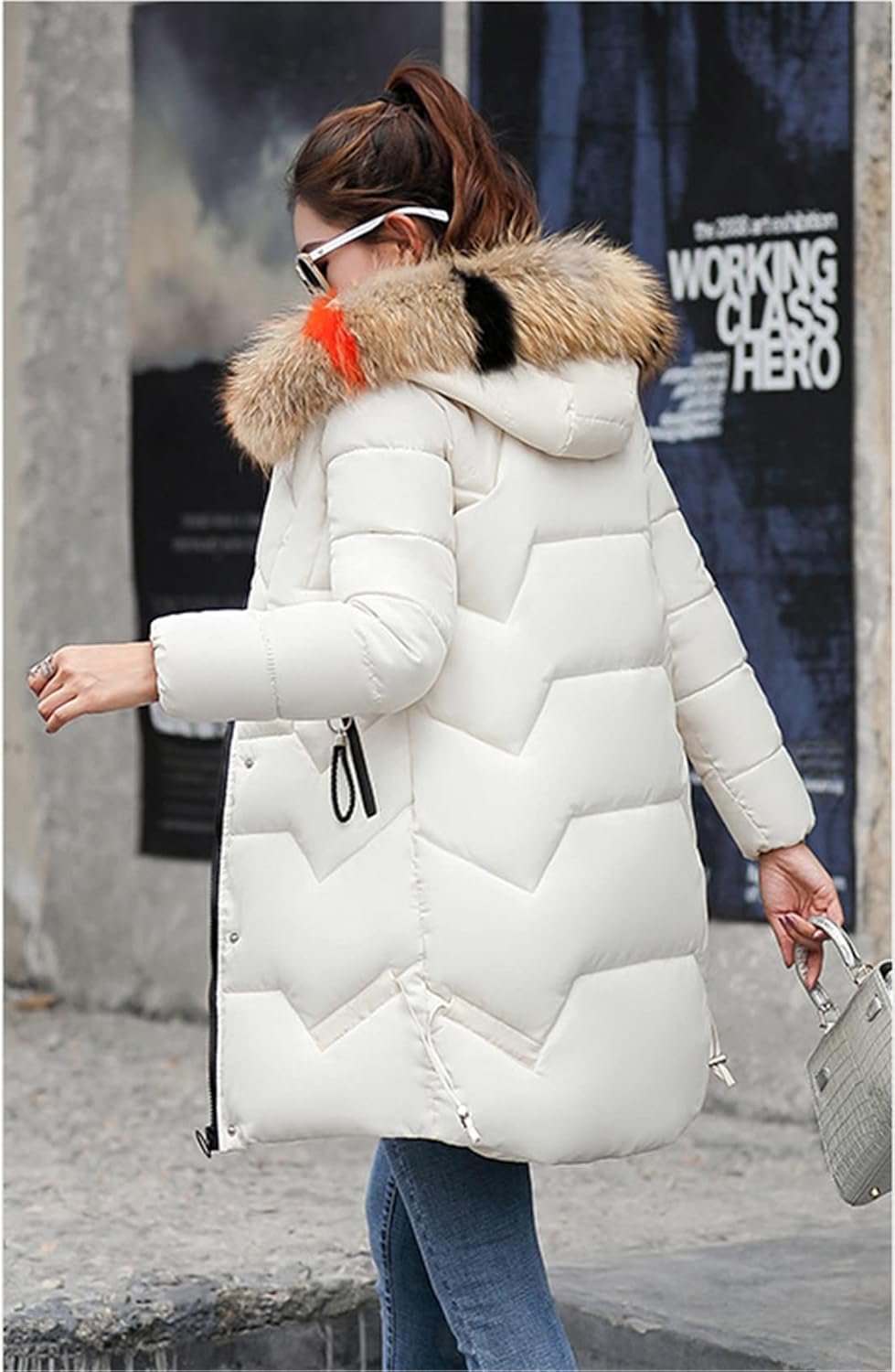 Winter Parka Coat Women Korean Loose Fashion Hooded Jacket White Red Black M-3XL Plus Size Slim Warmth Clothing Caramel XXXL - Image 5