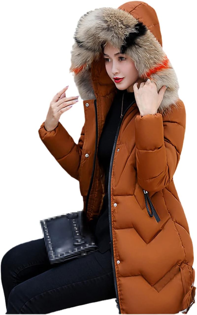 Winter Parka Coat Women Korean Loose Fashion Hooded Jacket White Red Black M-3XL Plus Size Slim Warmth Clothing Caramel XXXL
