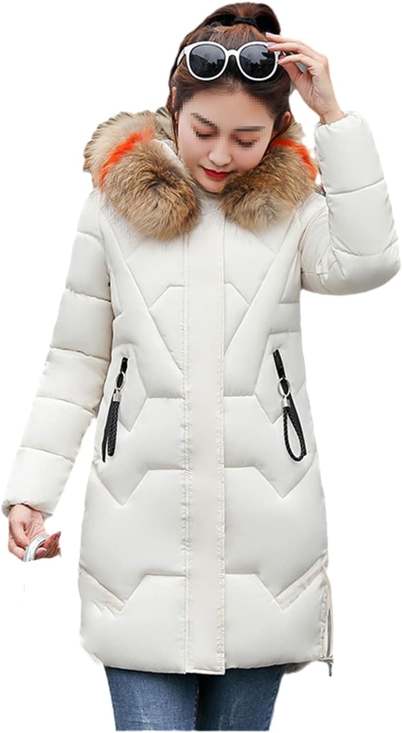 Winter Parka Coat Women Korean Loose Fashion Hooded Jacket White Red Black M-3XL Plus Size Slim Warmth Clothing White XL