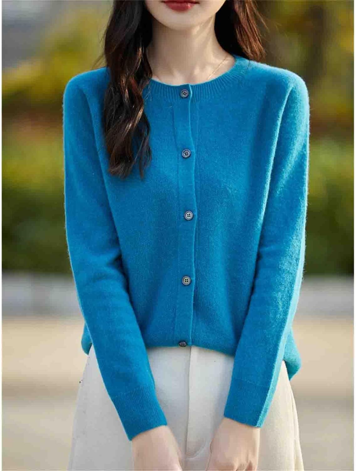 Winter Women Sweater Wool Knitwear Fashion Solid Cardigan Classic Long Sleeve Clothing Tops - Image 2