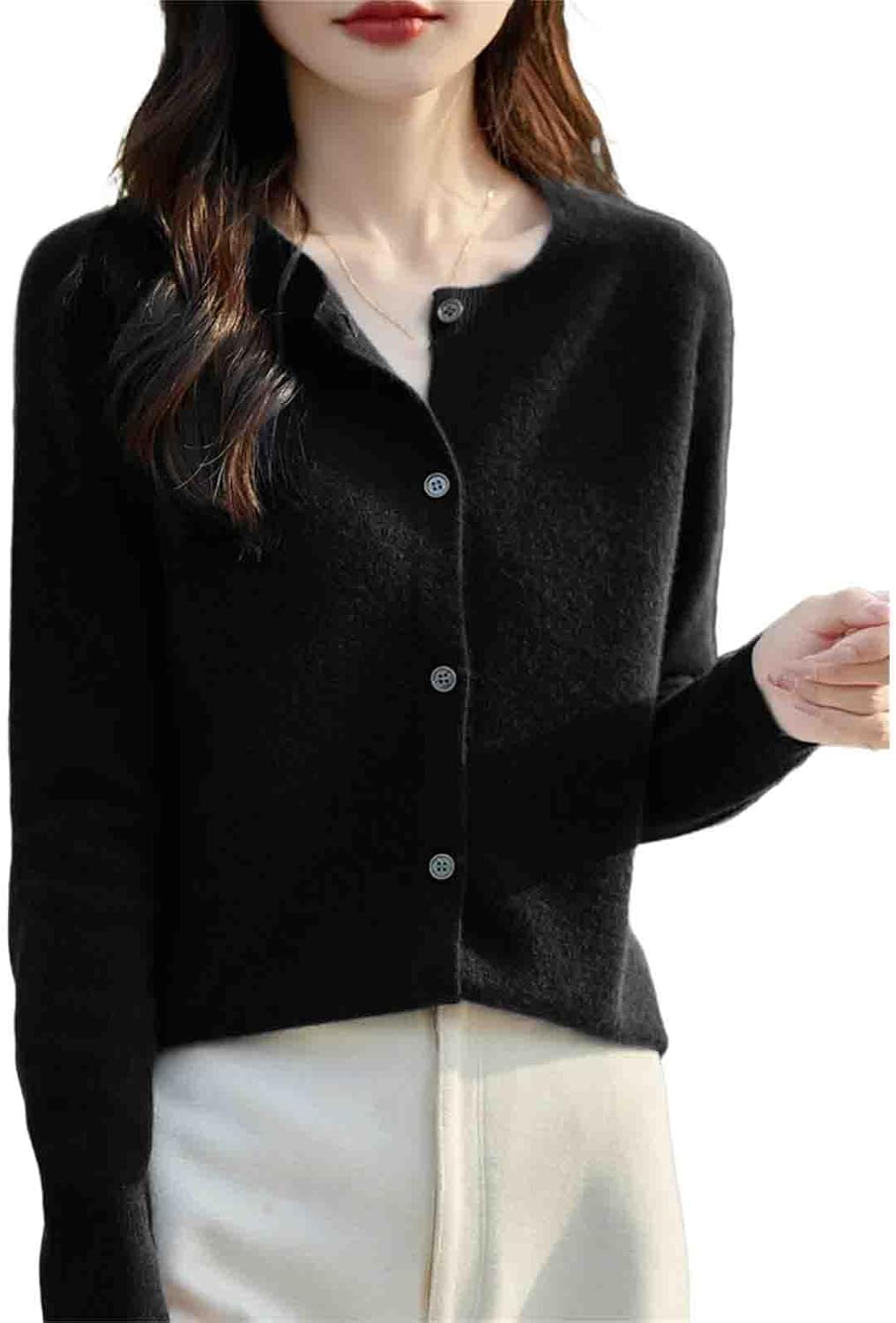Winter Women Sweater Wool Knitwear Fashion Solid Cardigan Classic Long Sleeve Clothing Tops