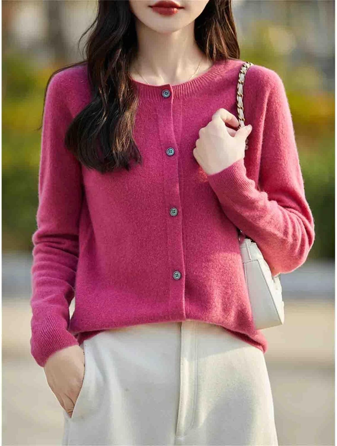 Winter Women Sweater Wool Knitwear Fashion Solid Cardigan Classic Long Sleeve Clothing Tops - Image 6