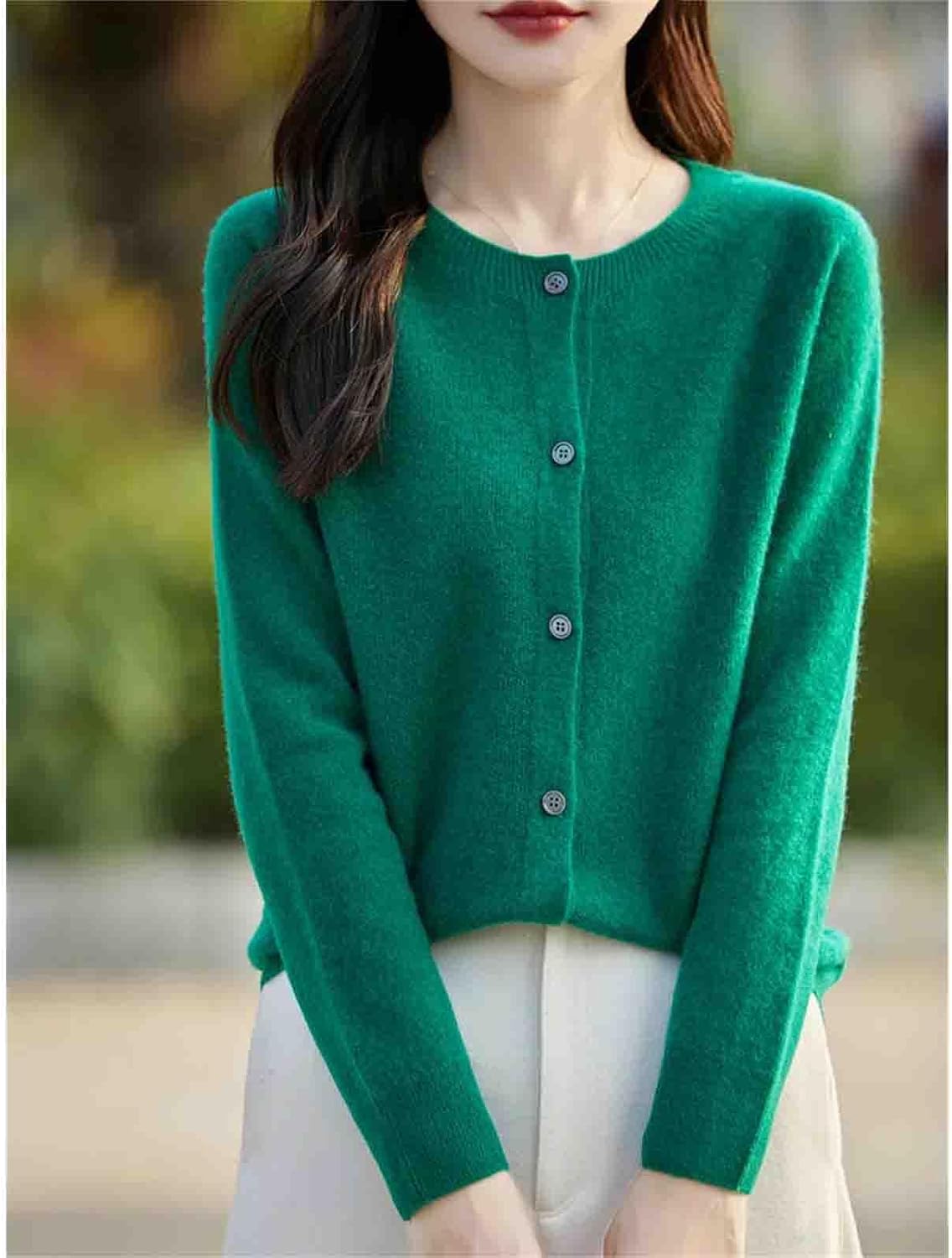 Winter Women Sweater Wool Knitwear Fashion Solid Cardigan Classic Long Sleeve Clothing Tops - Image 7