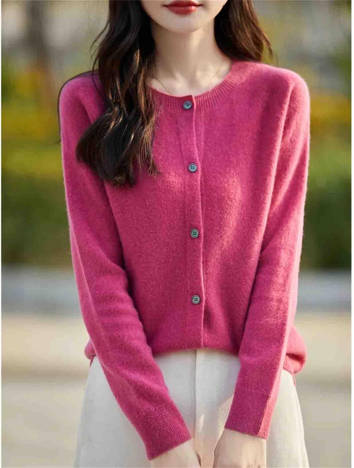 Winter Women Sweater Wool Knitwear Fashion Solid Cardigan Classic Long Sleeve Clothing Tops - Image 3