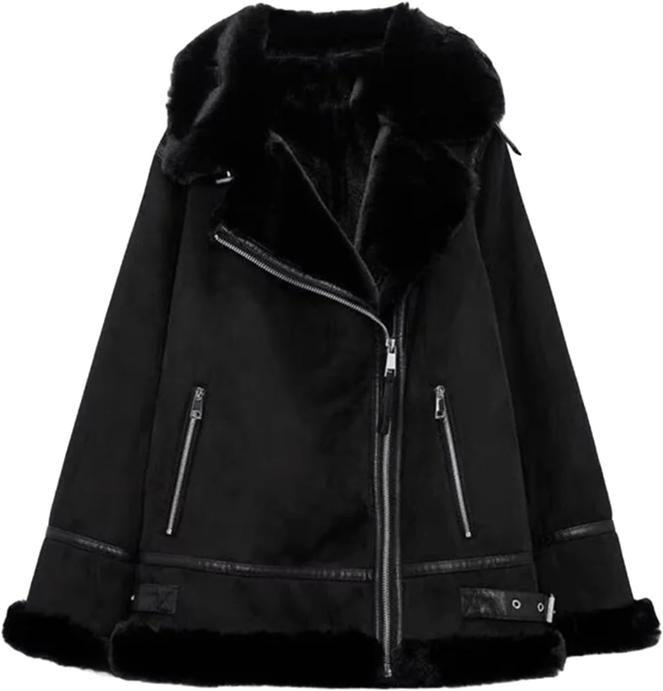 Winter women's clothing casual fashion temperament simple lapel zipper warm jacket jacket - Image 7