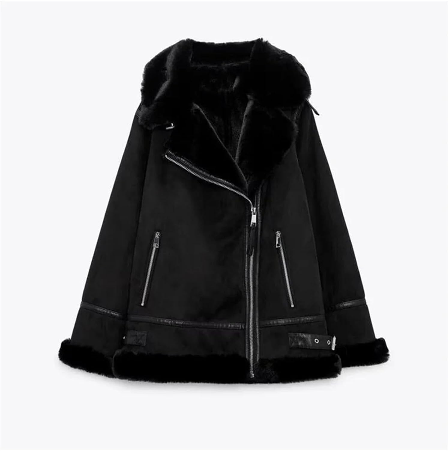 Winter women's clothing casual fashion temperament simple lapel zipper warm jacket jacket - Image 2
