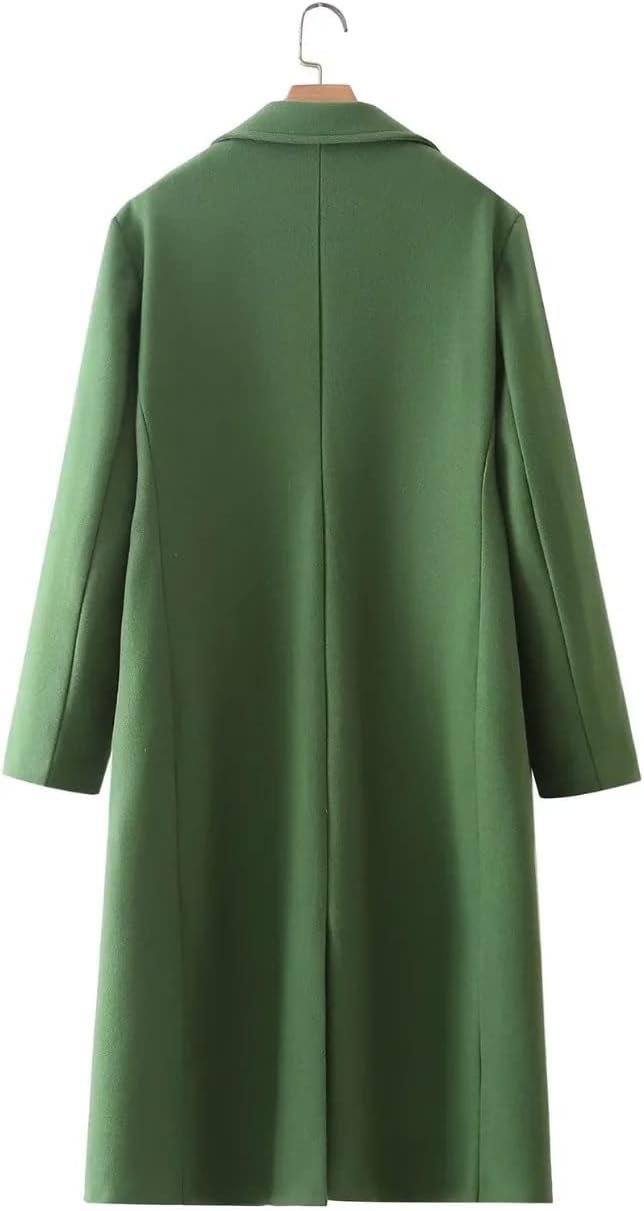 Woman Autumn Casual Winter Clothes Women Woolen Long Straight Single Breasted Pockets Fashion Coats - Image 2