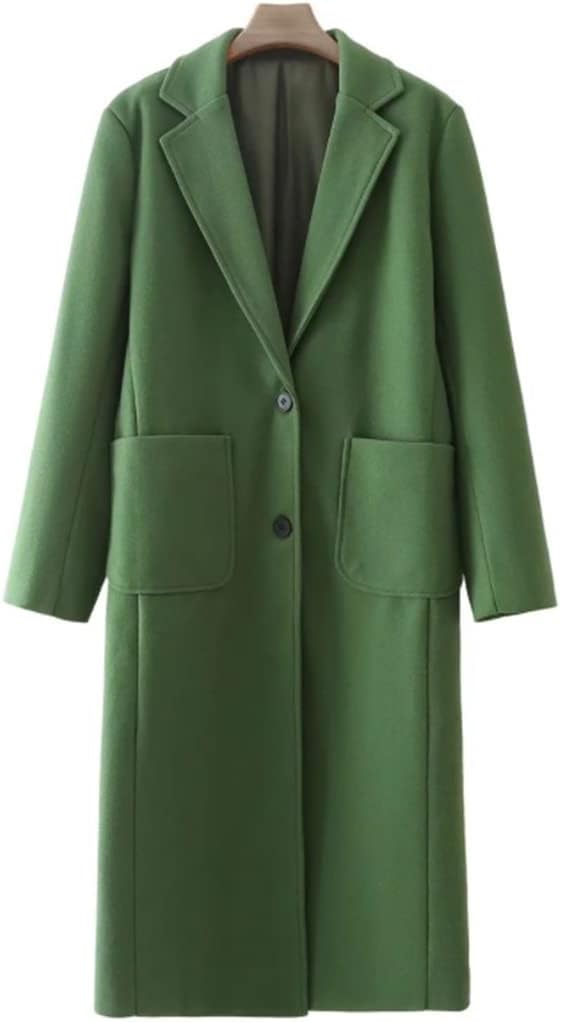 Woman Autumn Casual Winter Clothes Women Woolen Long Straight Single Breasted Pockets Fashion Coats