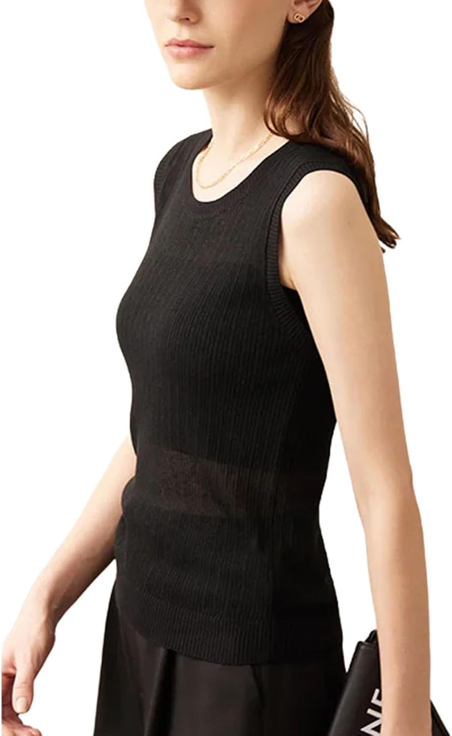 Woman Sleeveless O-Neck Office Lady Knitted Female Chic Straight Camisole Vest Female Knitted Clothing Camis - Image 9