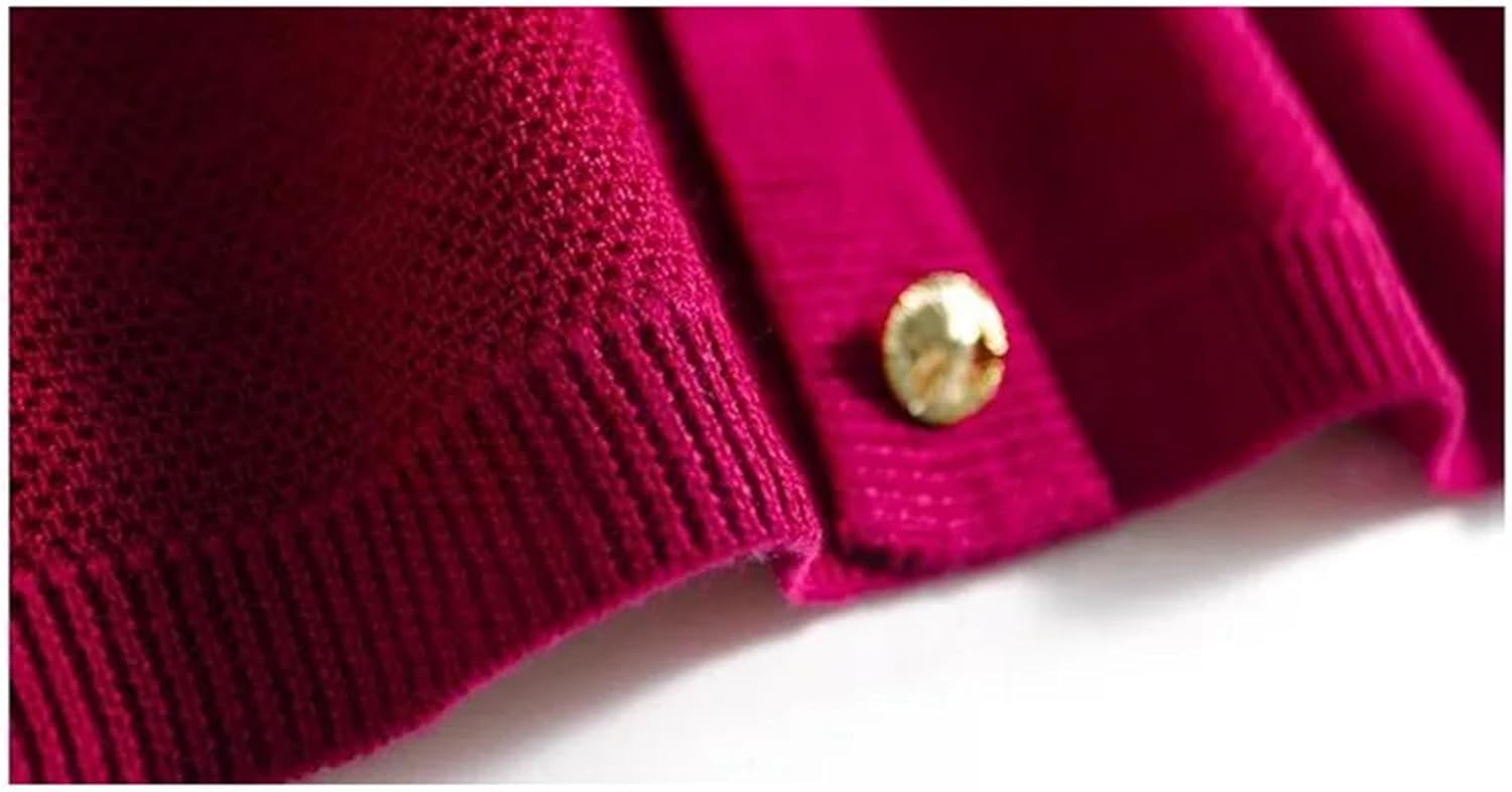 Women Fashion Button Solid Color Knitting Women Clothes Elegant Sweater Cardigan Long Sleeve O-Neck Top - Image 4