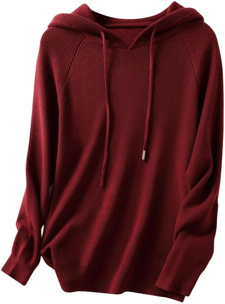 Women Hooded Neck Knitted Pullover Spring Fall Basic Fashion Casual Long Sleeve Sweater Clothing - Image 10