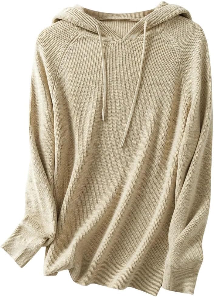 Women Hooded Neck Knitted Pullover Spring Fall Basic Fashion Casual Long Sleeve Sweater Clothing - Image 11