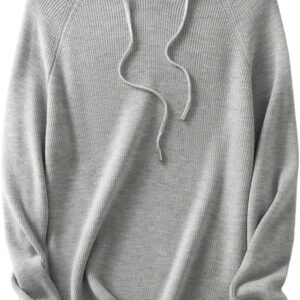 Women Hooded Neck Knitted Pullover Spring Fall Basic Fashion Casual Long Sleeve Sweater Clothing