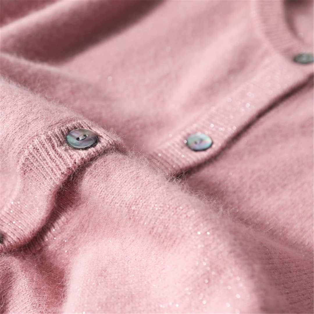 Women Jackets 100% Wool Knitted Cardigans Fashion O-Neck Long Sleeve Female Sweaters Spring & Winter Standard Clothes - Image 5