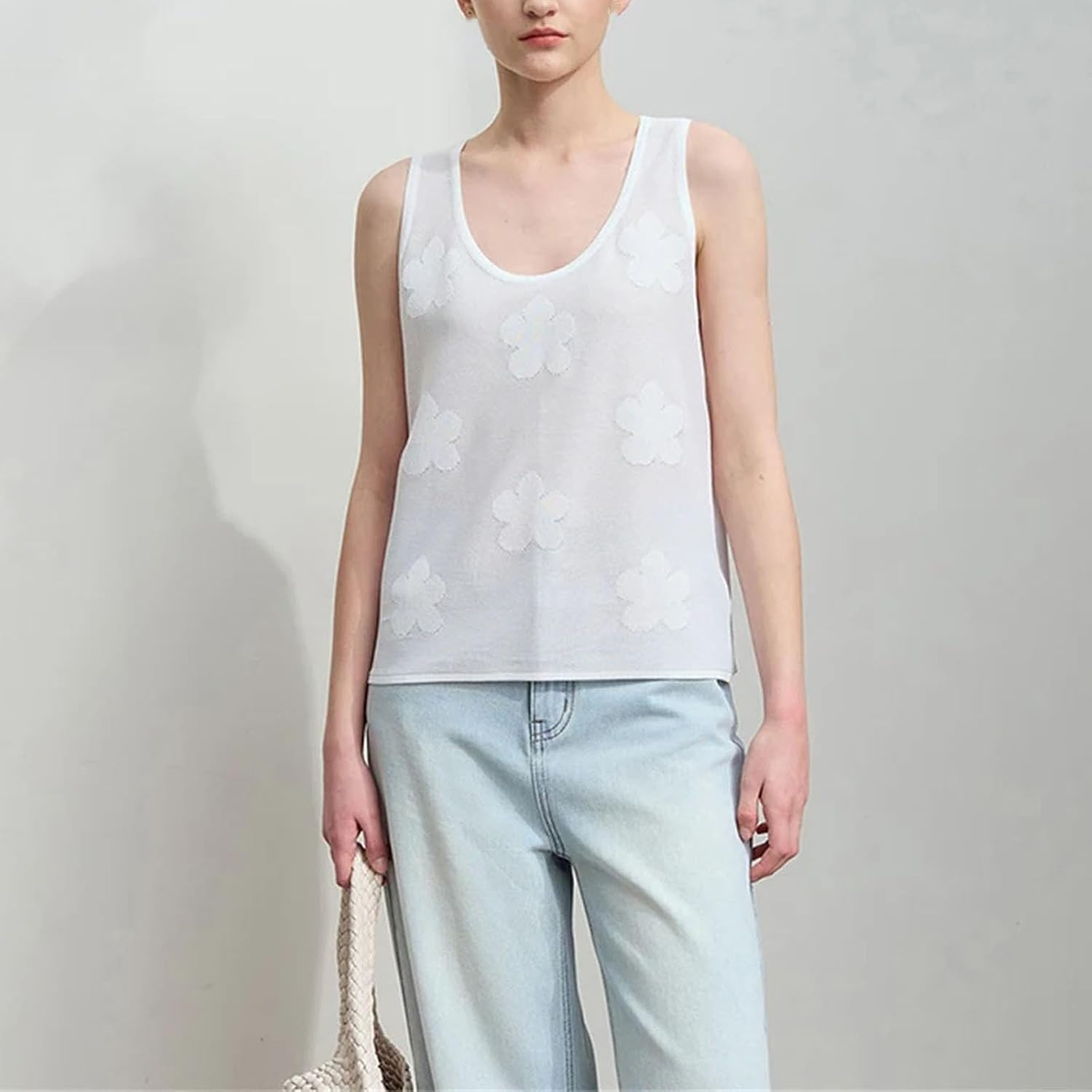 Women Knitted Camisole Solid Sleeveless U-Neck Casual Tops for Woman Fashion Office Lady Clothing - Image 4