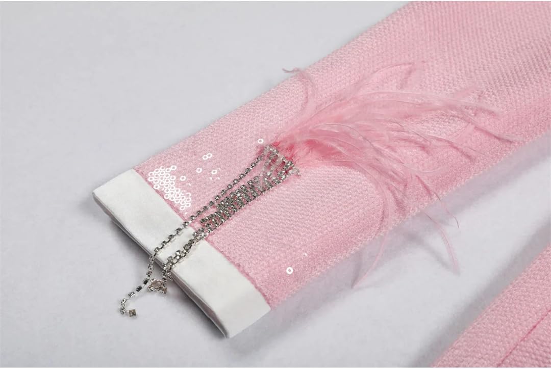 Women Solid Loose Spliced Blazer Long Sleeves Patchwork Sequins Fashion Coat Female Clothing - Image 6