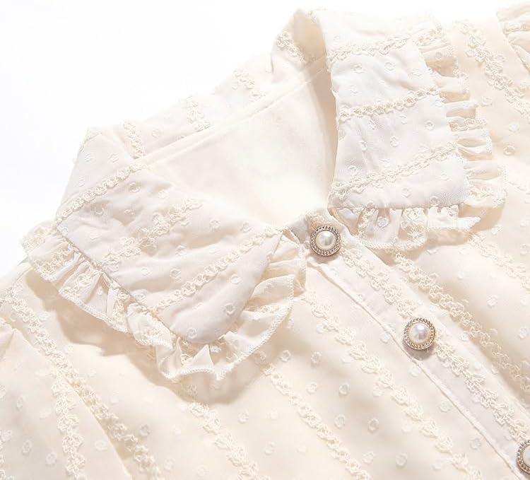 Women Vintage Tops Chiffon Blouse Long Sleeve Casual Female Work Office Shirts Female Clothing - Image 3