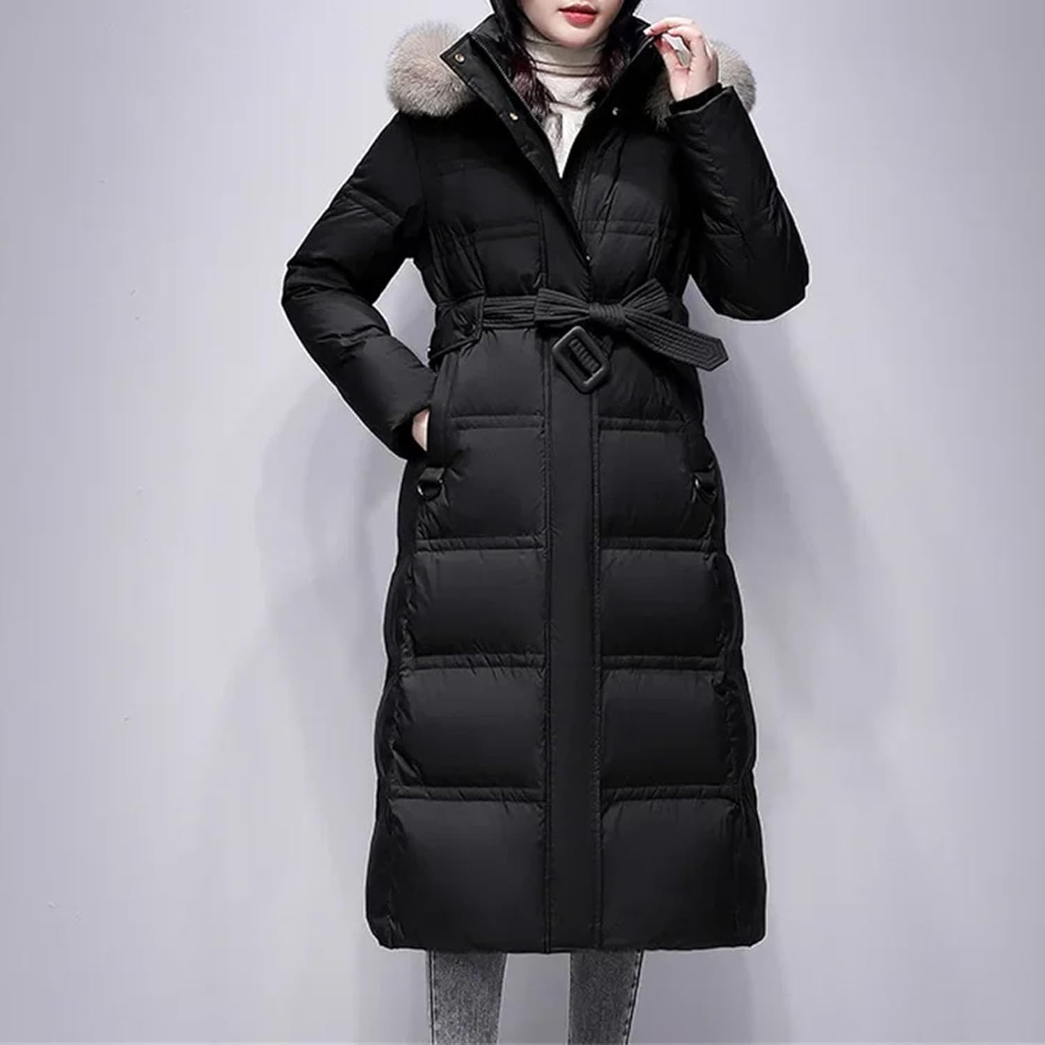Women Winter Long White Duck Down Coats Fashion Casual Ski Warm Down Clothing - Image 3