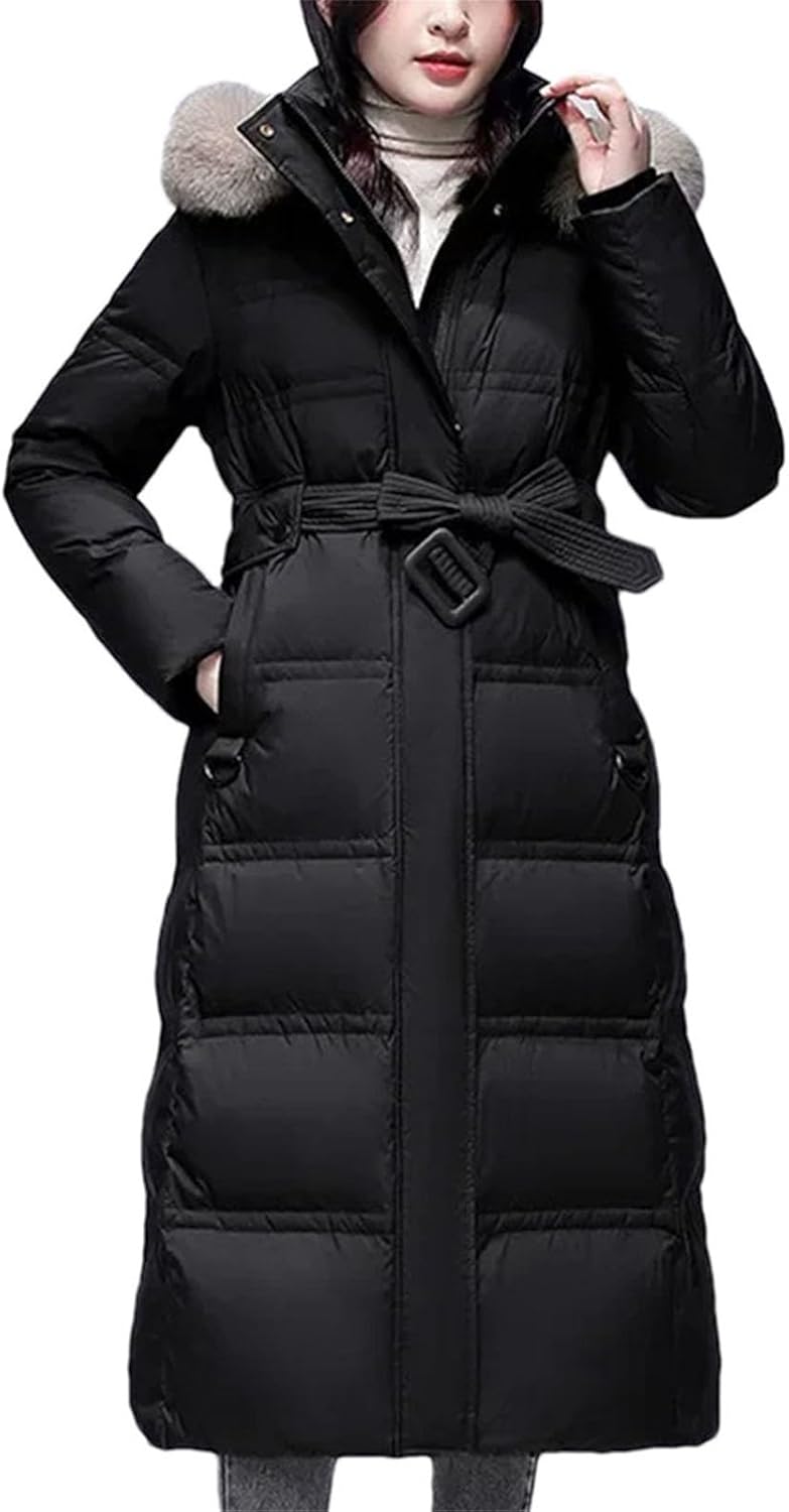 Women Winter Long White Duck Down Coats Fashion Casual Ski Warm Down Clothing
