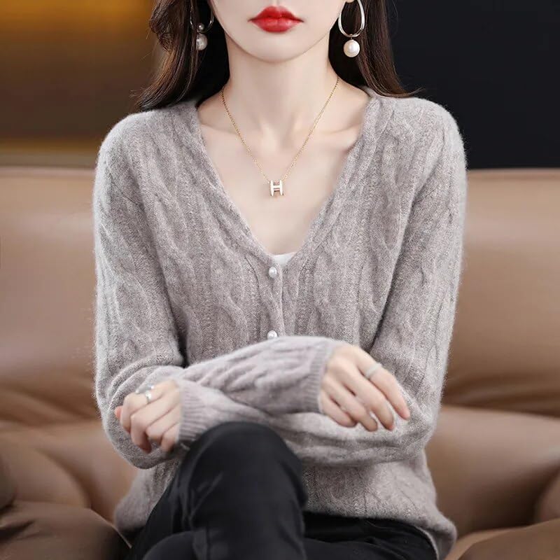 Women's Cardigan Black Knit Ladies Knitwears Sweaters Clothing Spring Cashmere Coats Autumn Jacket Tops - Image 2