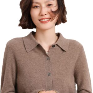 Women's Cashmere Sweater 100% Solid Cashmere Sweater Knitted Cardigan Autumn and Winter Slim Fashion Clothes