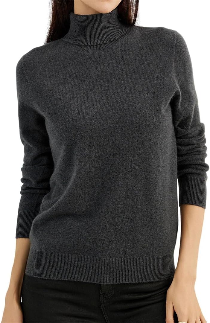 Women's Cashmere Sweater Turtleneck Long Sleeve Warm Soft Fall Winter Clothing Knit Pullover Knitted Top - Image 7