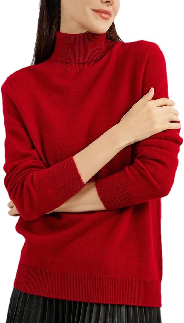 Women's Cashmere Sweater Turtleneck Long Sleeve Warm Soft Fall Winter Clothing Knit Pullover Knitted Top - Image 11