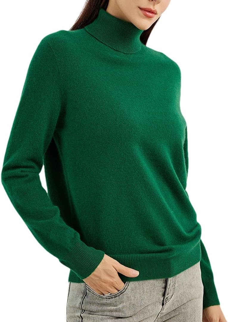 Women's Cashmere Sweater Turtleneck Long Sleeve Warm Soft Fall Winter Clothing Knit Pullover Knitted Top - Image 16