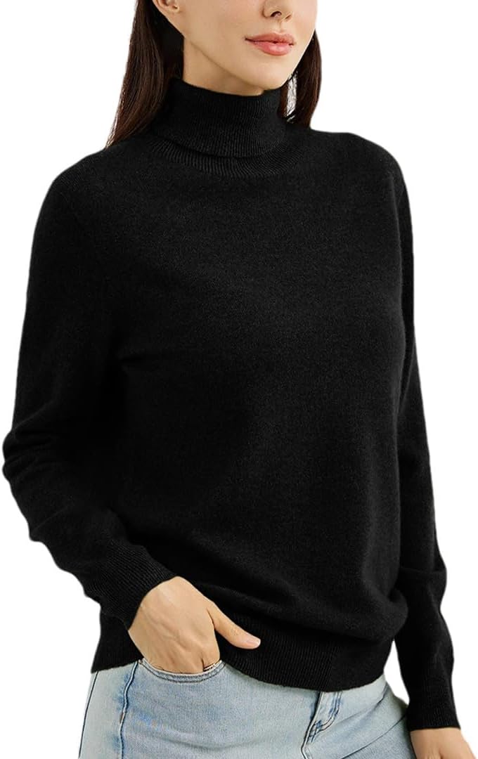 Women's Cashmere Sweater Turtleneck Long Sleeve Warm Soft Fall Winter Clothing Knit Pullover Knitted Top - Image 12