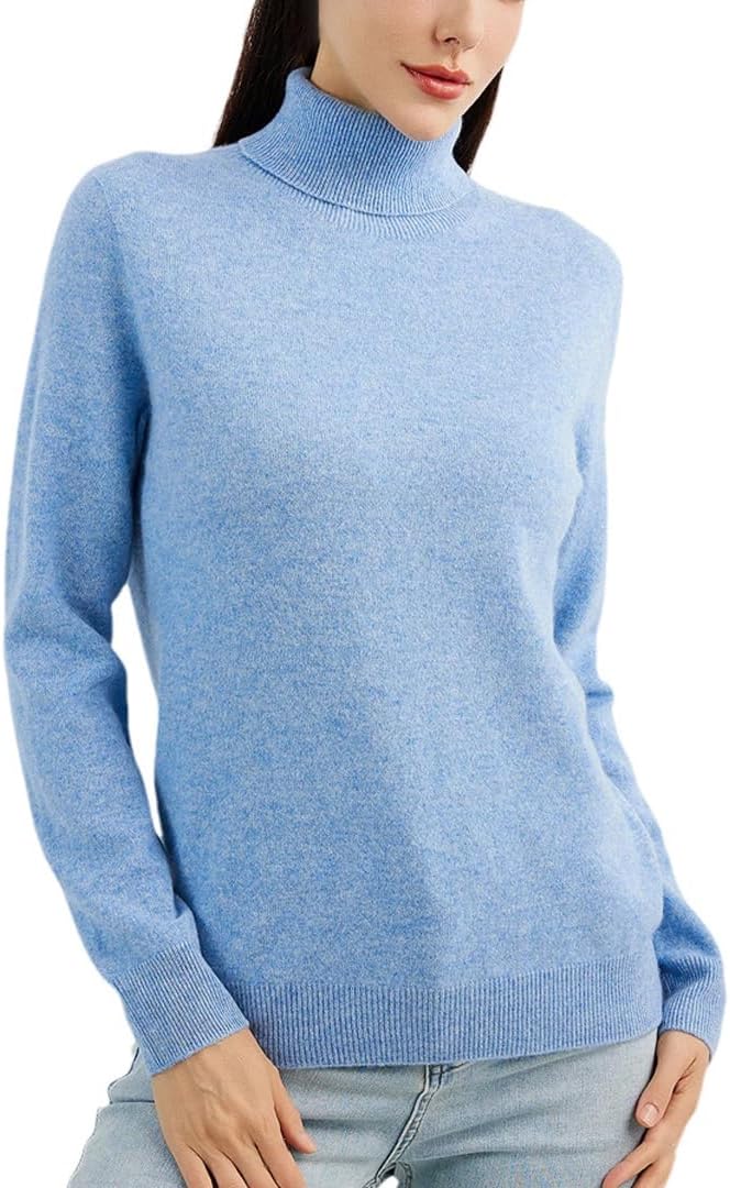 Women's Cashmere Sweater Turtleneck Long Sleeve Warm Soft Fall Winter Clothing Knit Pullover Knitted Top - Image 14