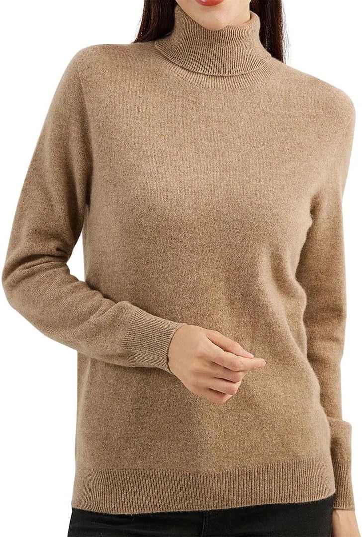 Women's Cashmere Sweater Turtleneck Long Sleeve Warm Soft Fall Winter Clothing Knit Pullover Knitted Top - Image 4