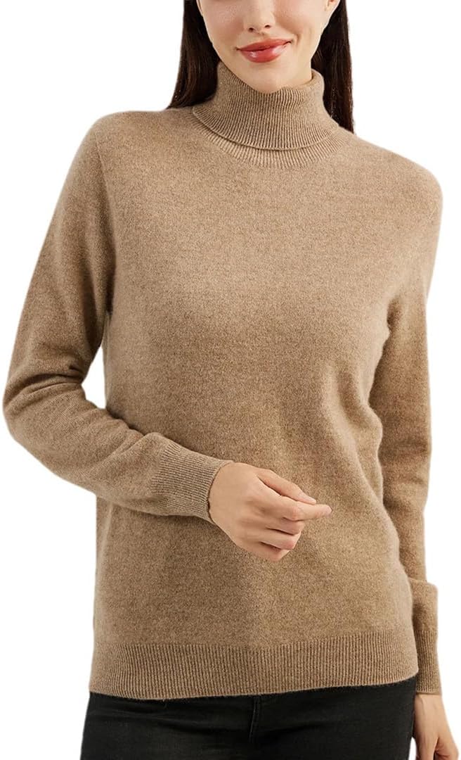 Women's Cashmere Sweater Turtleneck Long Sleeve Warm Soft Fall Winter Clothing Knit Pullover Knitted Top - Image 18