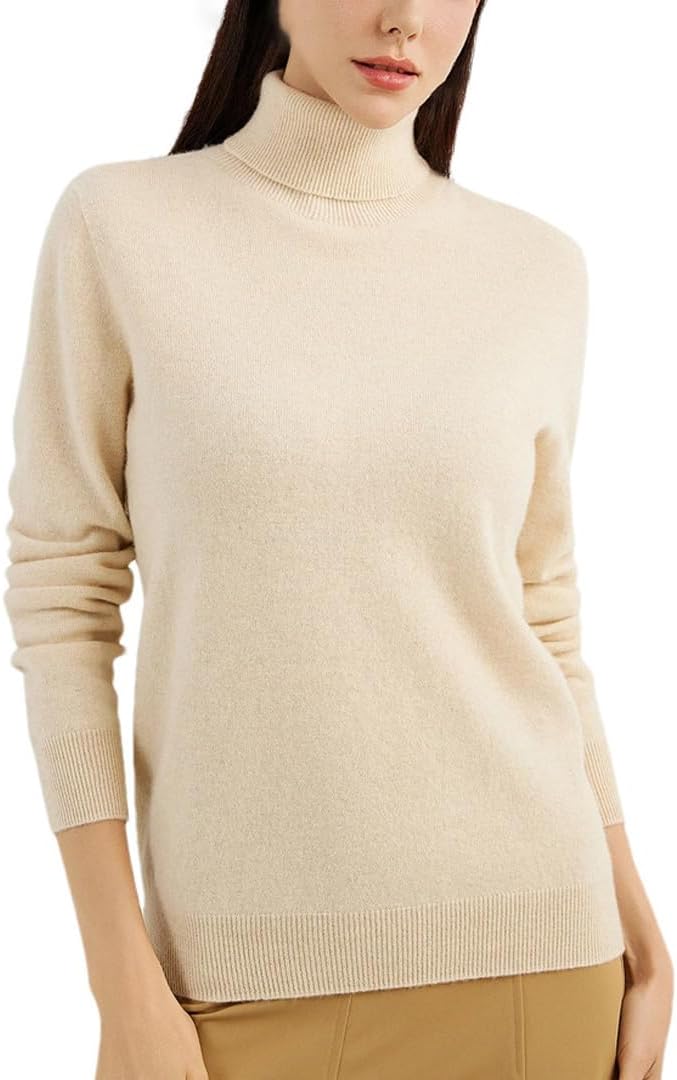 Women's Cashmere Sweater Turtleneck Long Sleeve Warm Soft Fall Winter Clothing Knit Pullover Knitted Top - Image 15